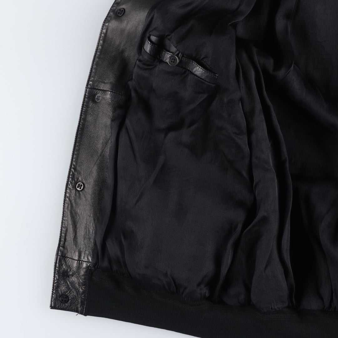 Leather blouson, men's size M unclear black type Vintage Second Hand