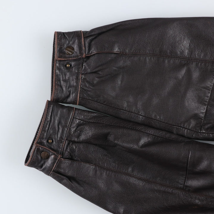 1990'S St. John's Bay Swing Top Style Padded Leather Blouson, Men's Size XL (Equivalent), Vintage genuine leather brown type Vintage Second Hand