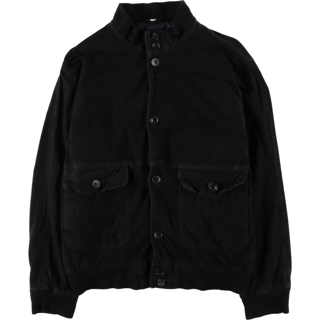 GEORGE HAMILTON Suede Leather Blouson, Valstar Jacket, Men's Size L (approx.) Genuine Leather Suede Leather black type Vintage Second Hand