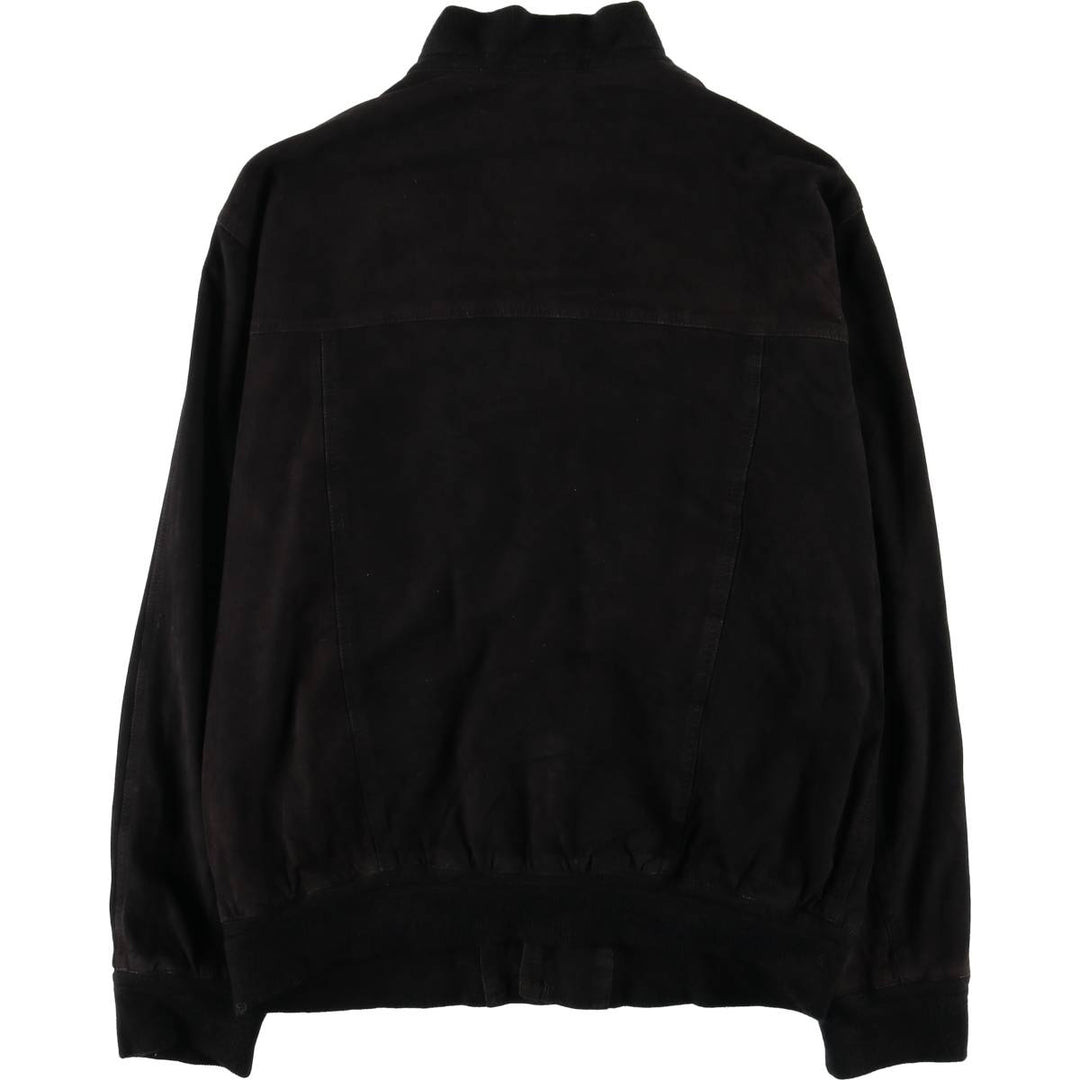 GEORGE HAMILTON Suede Leather Blouson, Valstar Jacket, Men's Size L (approx.) Genuine Leather Suede Leather black type Vintage Second Hand