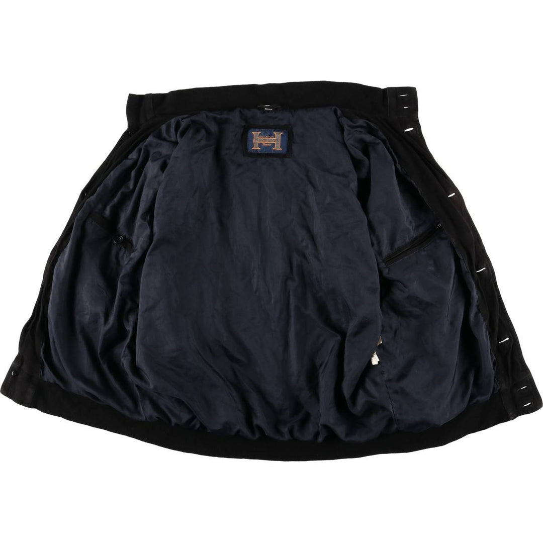 GEORGE HAMILTON Suede Leather Blouson, Valstar Jacket, Men's Size L (approx.) Genuine Leather Suede Leather black type Vintage Second Hand