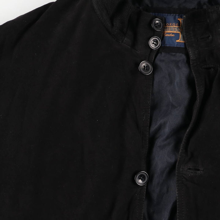 GEORGE HAMILTON Suede Leather Blouson, Valstar Jacket, Men's Size L (approx.) Genuine Leather Suede Leather black type Vintage Second Hand