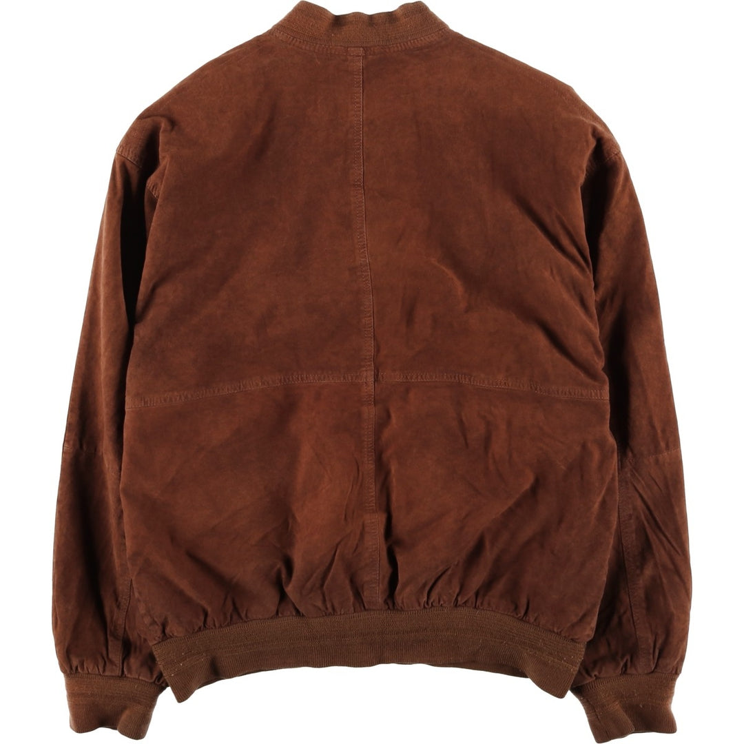 Suede leather blouson for men (size L) genuine leather brown type Vintage Second Hand