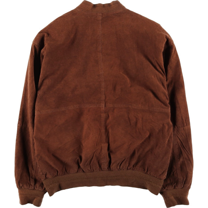 Suede leather blouson for men (size L) genuine leather brown type Vintage Second Hand
