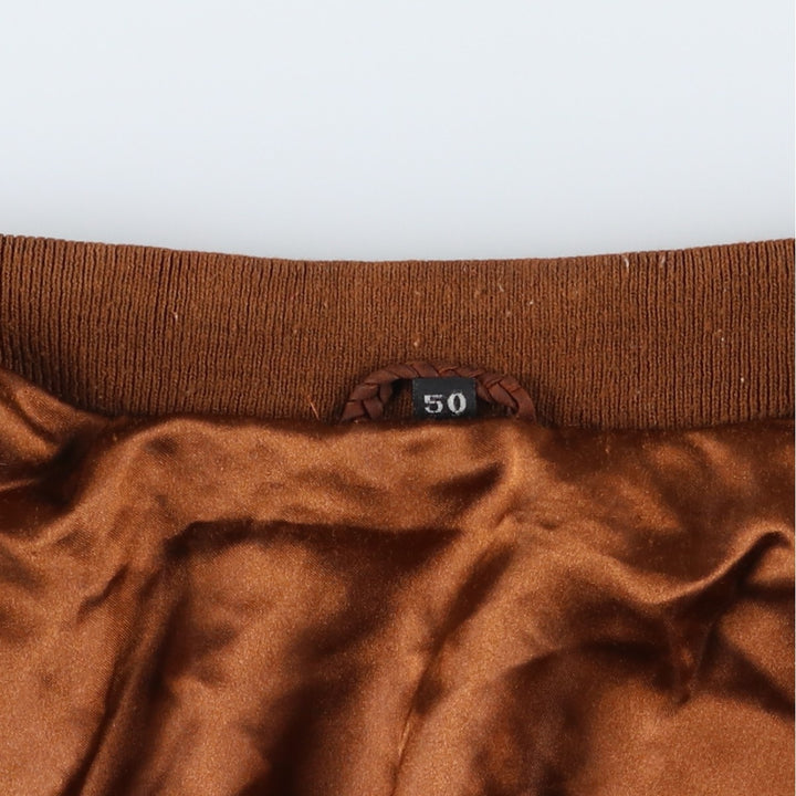 Suede leather blouson for men (size L) genuine leather brown type Vintage Second Hand