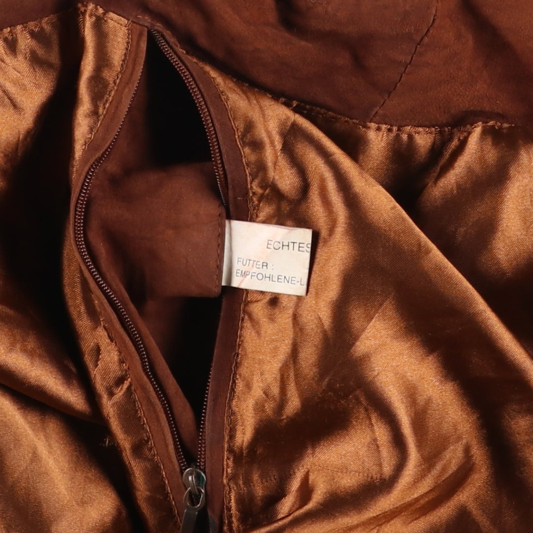 Suede leather blouson for men (size L) genuine leather brown type Vintage Second Hand
