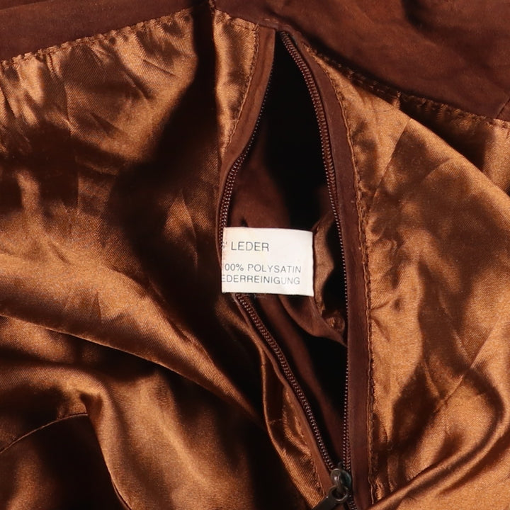 Suede leather blouson for men (size L) genuine leather brown type Vintage Second Hand