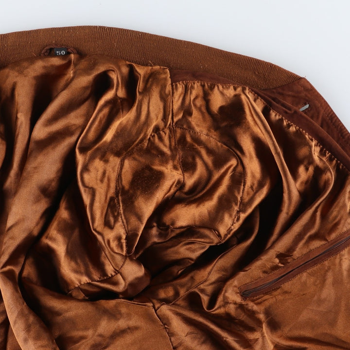 Suede leather blouson for men (size L) genuine leather brown type Vintage Second Hand