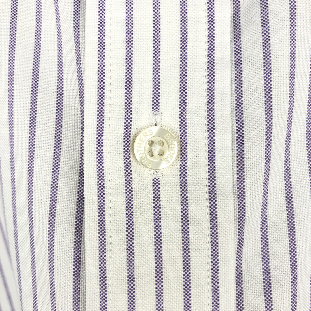 Brooks Brothers Est.1818 Long Sleeve Button-Down Striped Shirt, Men's Size L Supima Cotton white type Vintage Second Hand