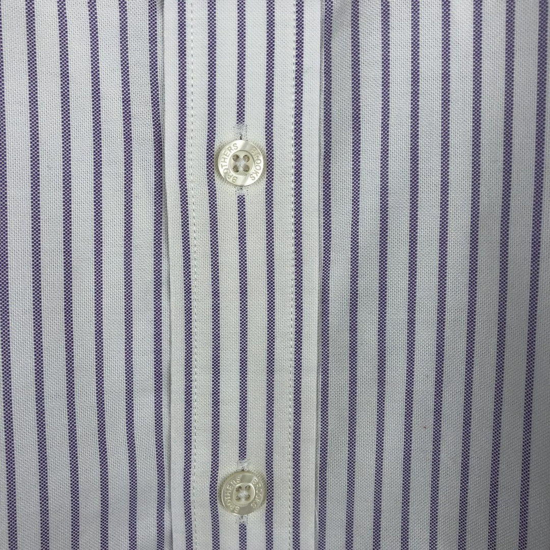 Brooks Brothers Est.1818 Long Sleeve Button-Down Striped Shirt, Men's Size L Supima Cotton white type Vintage Second Hand