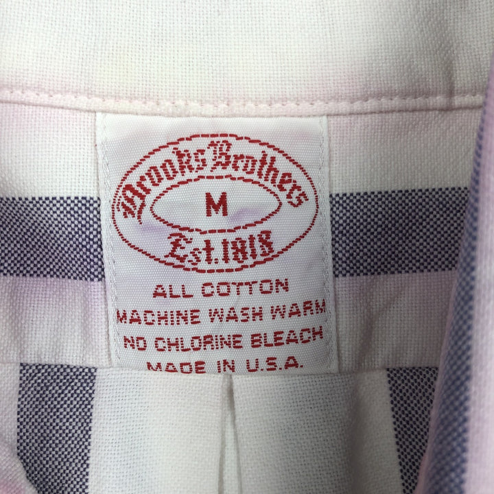 Brooks Brothers Est.1818 Multi-Stripe Long-Sleeve Button-Down Stripe Shirt, Made in USA, Men's Size M (approx.) cotton blue type Vintage Second Hand