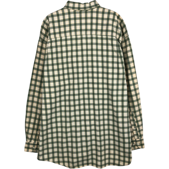 90'S GAP Vintage Long Sleeve Cotton Check Shirt, Men's Size L cotton Khaki type Vintage Second Hand