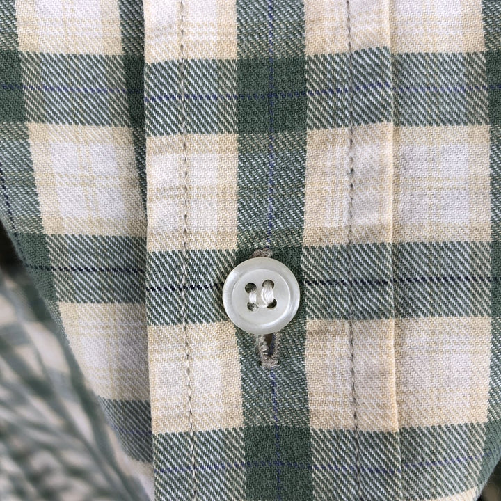 90'S GAP Vintage Long Sleeve Cotton Check Shirt, Men's Size L cotton Khaki type Vintage Second Hand