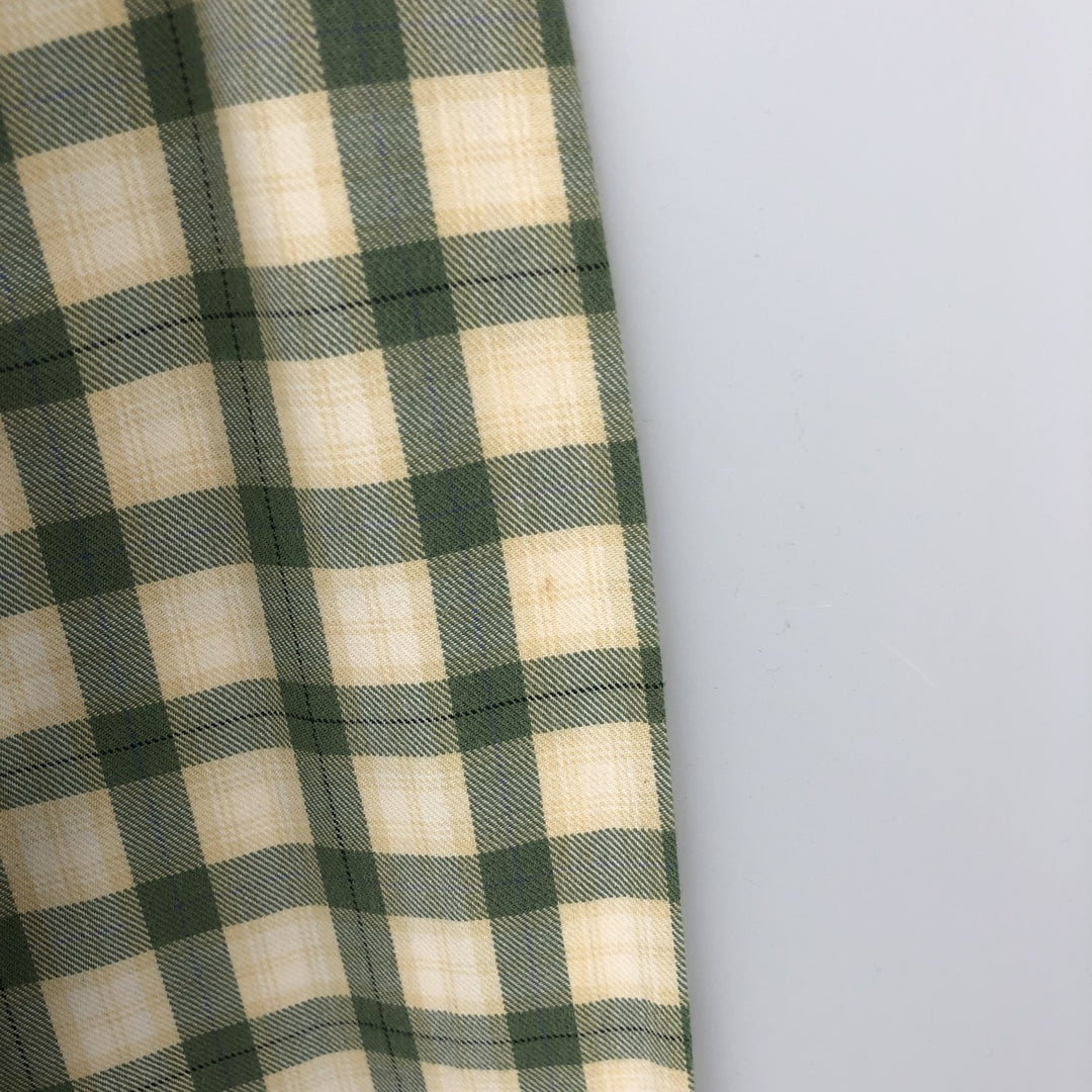 90'S GAP Vintage Long Sleeve Cotton Check Shirt, Men's Size L cotton Khaki type Vintage Second Hand