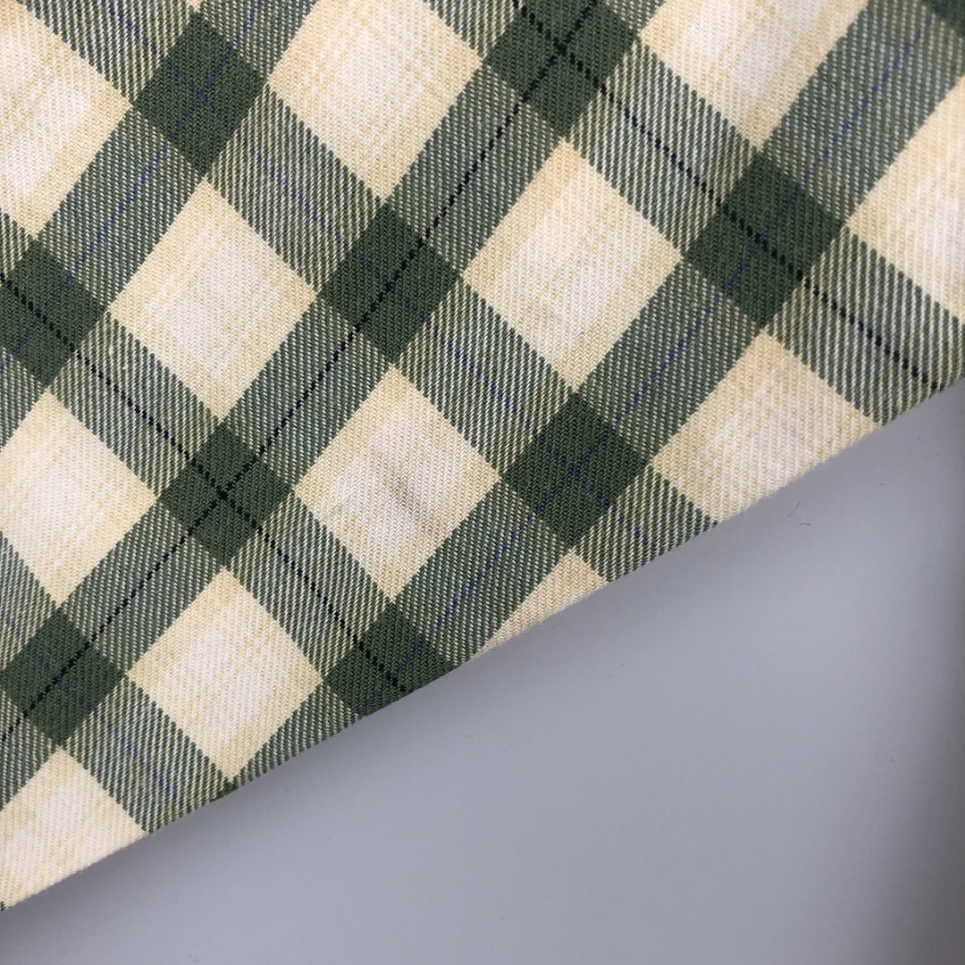 90'S GAP Vintage Long Sleeve Cotton Check Shirt, Men's Size L cotton Khaki type Vintage Second Hand