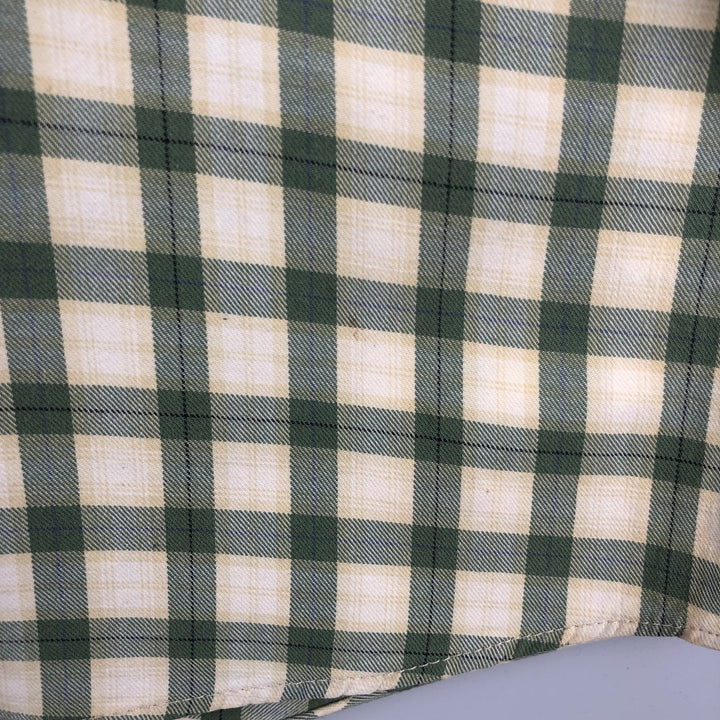 90'S GAP Vintage Long Sleeve Cotton Check Shirt, Men's Size L cotton Khaki type Vintage Second Hand