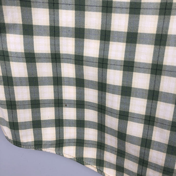 90'S GAP Vintage Long Sleeve Cotton Check Shirt, Men's Size L cotton Khaki type Vintage Second Hand