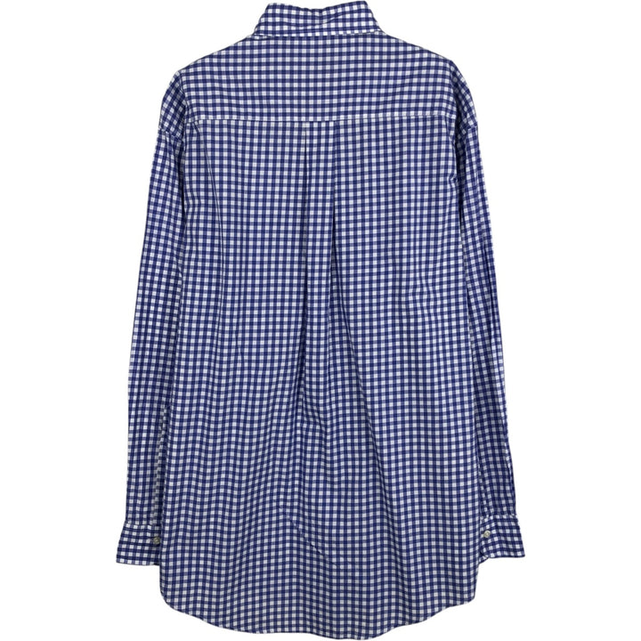 Brooks Brothers Est.1818 Relaxed Fit Gingham Check Long Sleeve Button-Down Check Shirt, Men's Size M (approx.) cotton blue type Vintage Second Hand