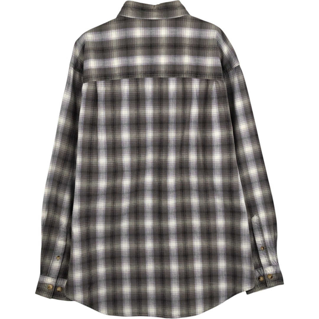 Eddie Bauer Long Sleeve Button-Down Check Shirt, Men's Size M cotton Khaki type Vintage Second Hand