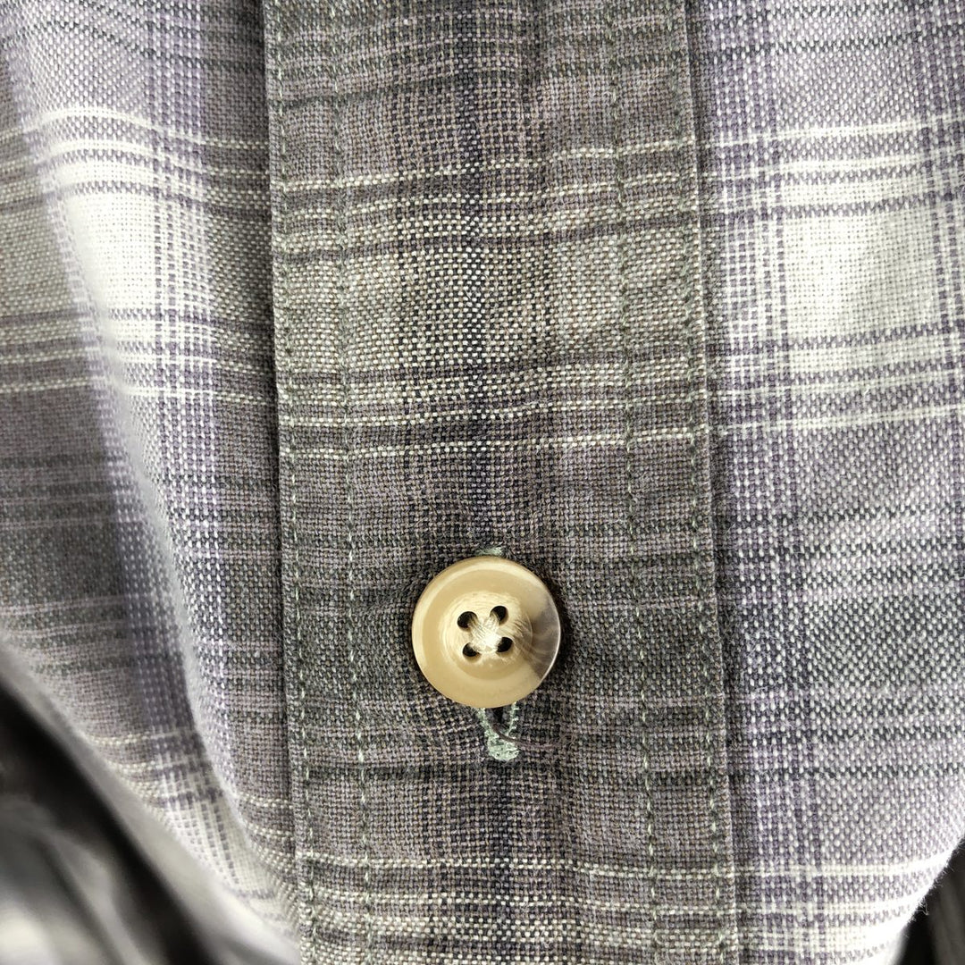 Eddie Bauer Long Sleeve Button-Down Check Shirt, Men's Size M cotton Khaki type Vintage Second Hand