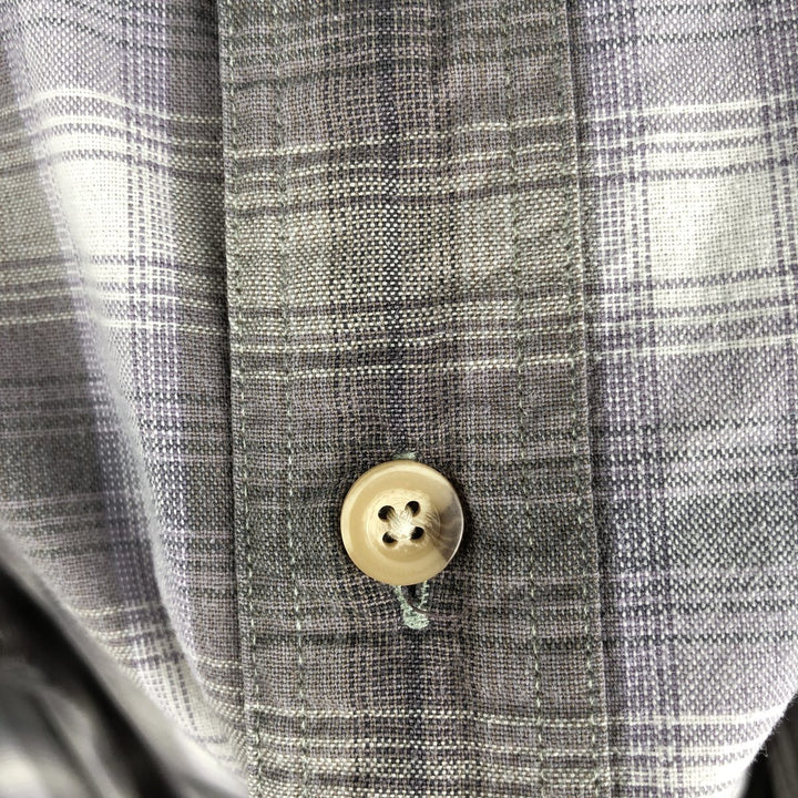 Eddie Bauer Long Sleeve Button-Down Check Shirt, Men's Size M cotton Khaki type Vintage Second Hand