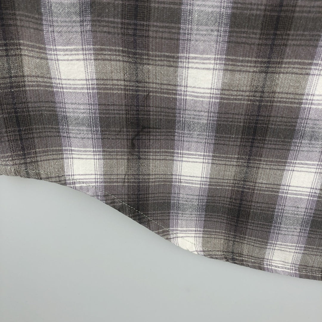 Eddie Bauer Long Sleeve Button-Down Check Shirt, Men's Size M cotton Khaki type Vintage Second Hand