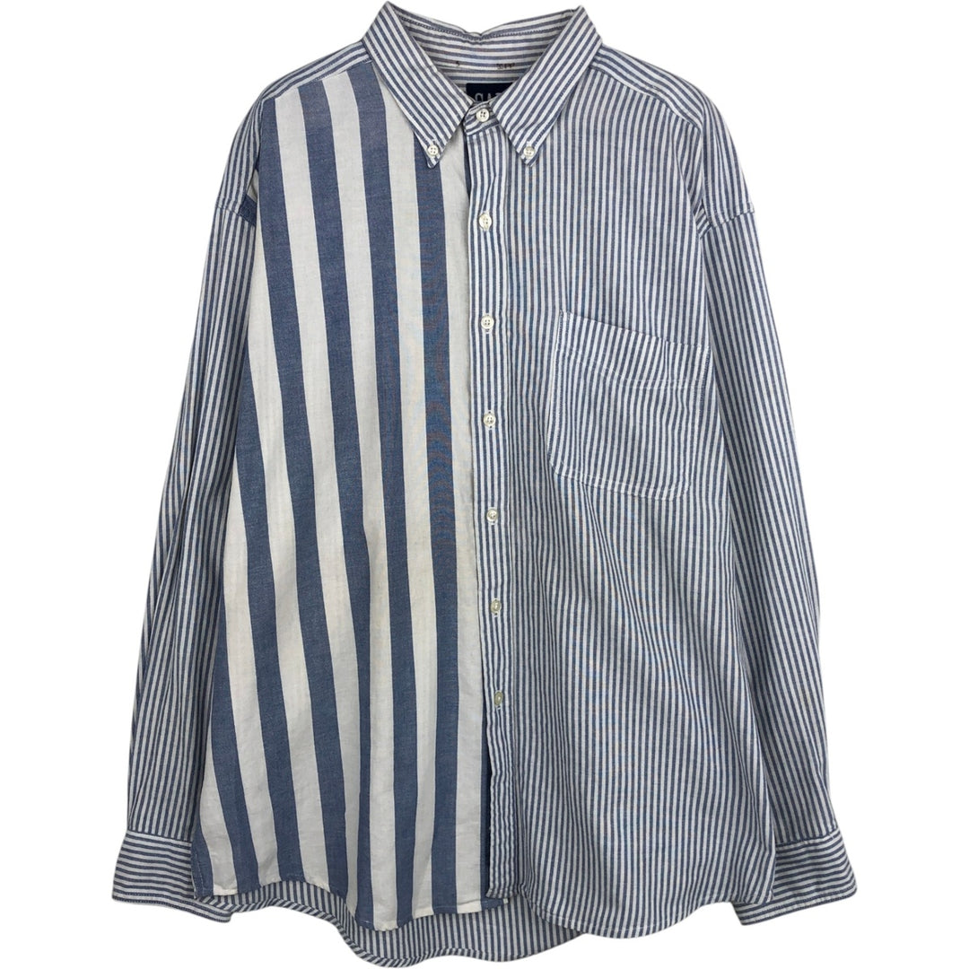 90'S Gap Old Gap Multi-Stripe Long Sleeve Button-Down Striped Shirt, Made in USA, Men's Size XL cotton white type Vintage Second Hand
