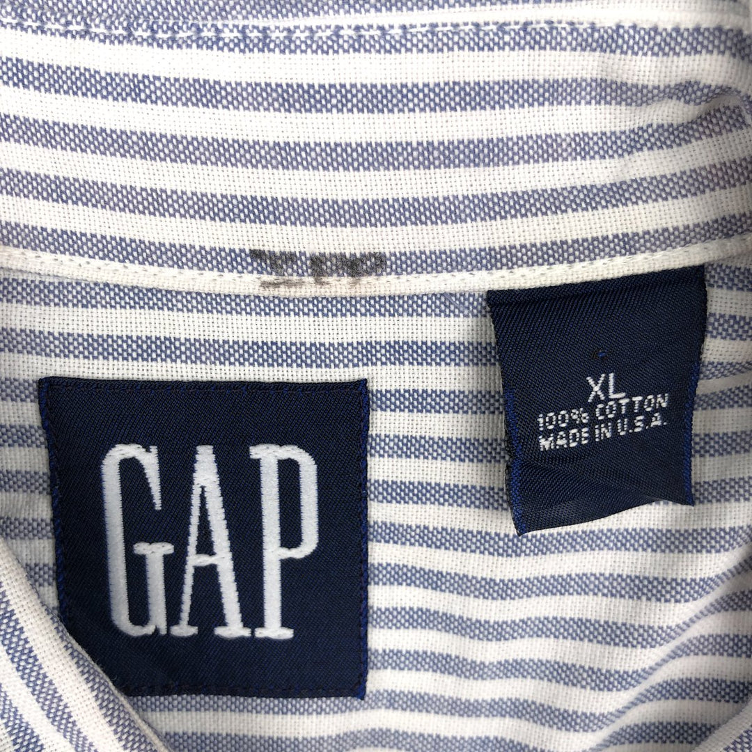 90'S Gap Old Gap Multi-Stripe Long Sleeve Button-Down Striped Shirt, Made in USA, Men's Size XL cotton white type Vintage Second Hand