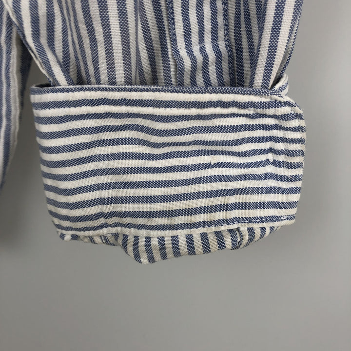 90'S Gap Old Gap Multi-Stripe Long Sleeve Button-Down Striped Shirt, Made in USA, Men's Size XL cotton white type Vintage Second Hand