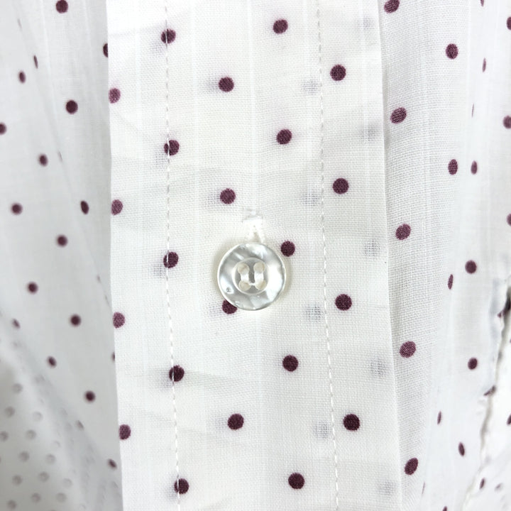 Vintage 1970'S Arrow Dot Pattern Long Sleeve Polyester Shirt, Men's Size Medium cotton white type Vintage Second Hand