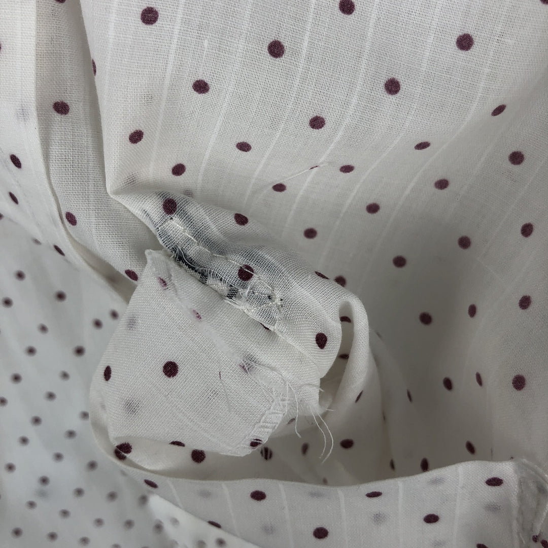 Vintage 1970'S Arrow Dot Pattern Long Sleeve Polyester Shirt, Men's Size Medium cotton white type Vintage Second Hand