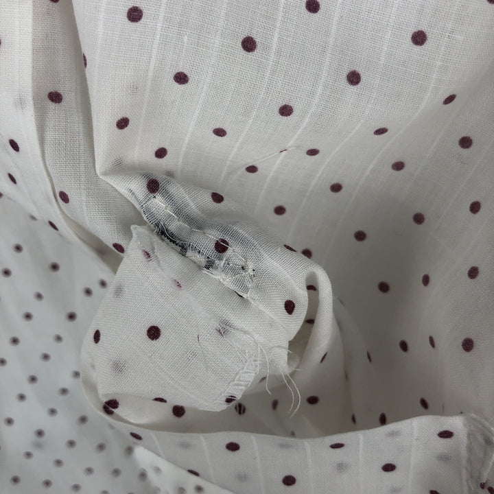 Vintage 1970'S Arrow Dot Pattern Long Sleeve Polyester Shirt, Men's Size Medium cotton white type Vintage Second Hand