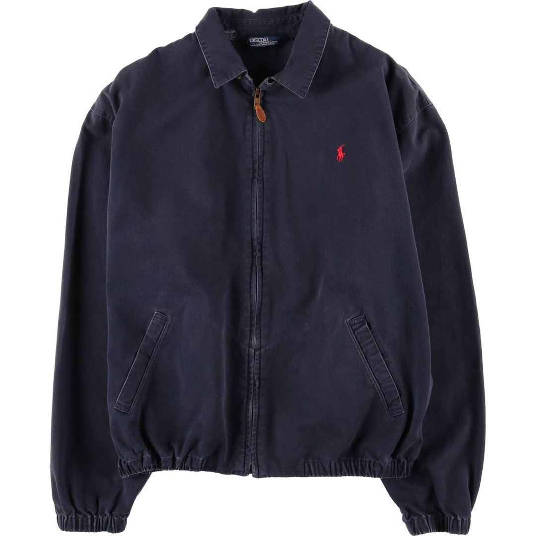 90'S Polo by Ralph Lauren swing top sports jacket, made in the USA, men's size L, vintage cotton navy blue type Vintage Second Hand