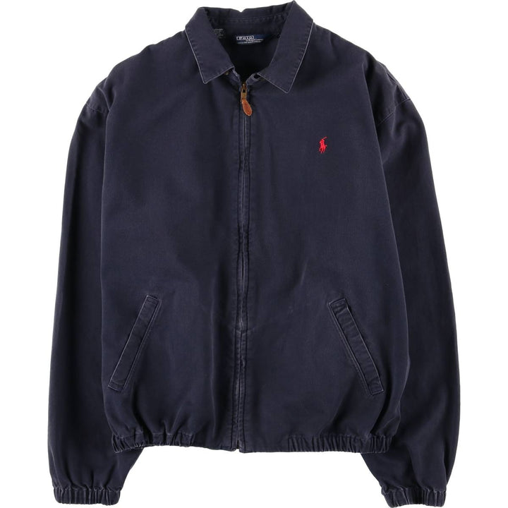 90'S Polo by Ralph Lauren swing top sports jacket, made in the USA, men's size L, vintage cotton navy blue type Vintage Second Hand