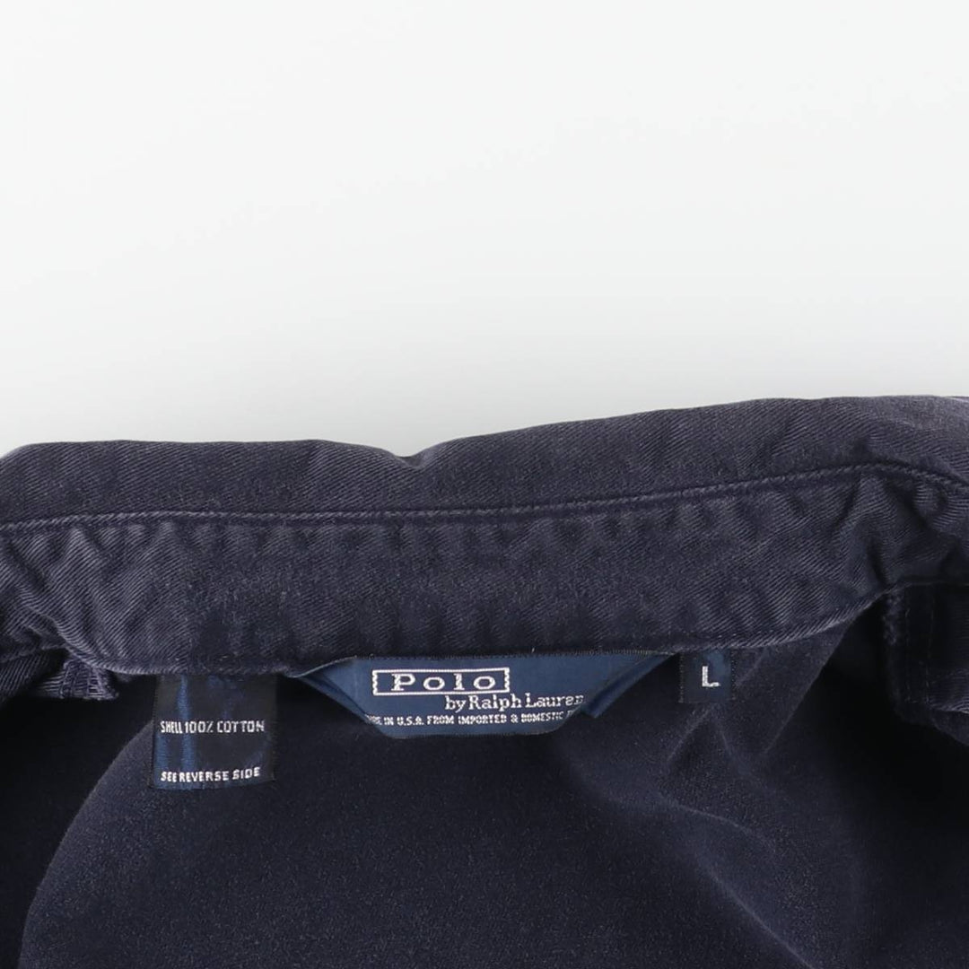 90'S Polo by Ralph Lauren swing top sports jacket, made in the USA, men's size L, vintage cotton navy blue type Vintage Second Hand