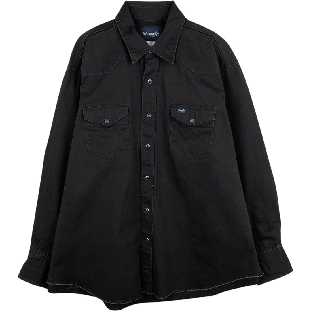 80s-90'S Wrangler Long-Sleeve Western Shirt, Men's XXL (approx.) unclear black type Vintage Second Hand