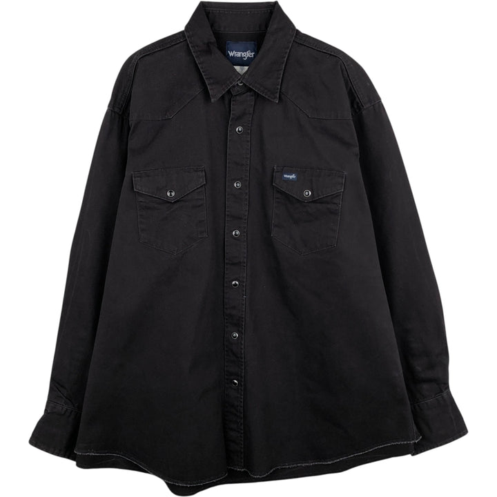 80s-90'S Wrangler Long-Sleeve Western Shirt, Men's XXL (approx.) unclear black type Vintage Second Hand