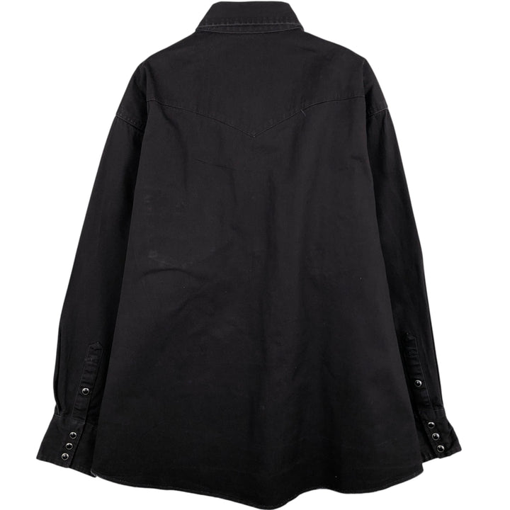 80s-90'S Wrangler Long-Sleeve Western Shirt, Men's XXL (approx.) unclear black type Vintage Second Hand