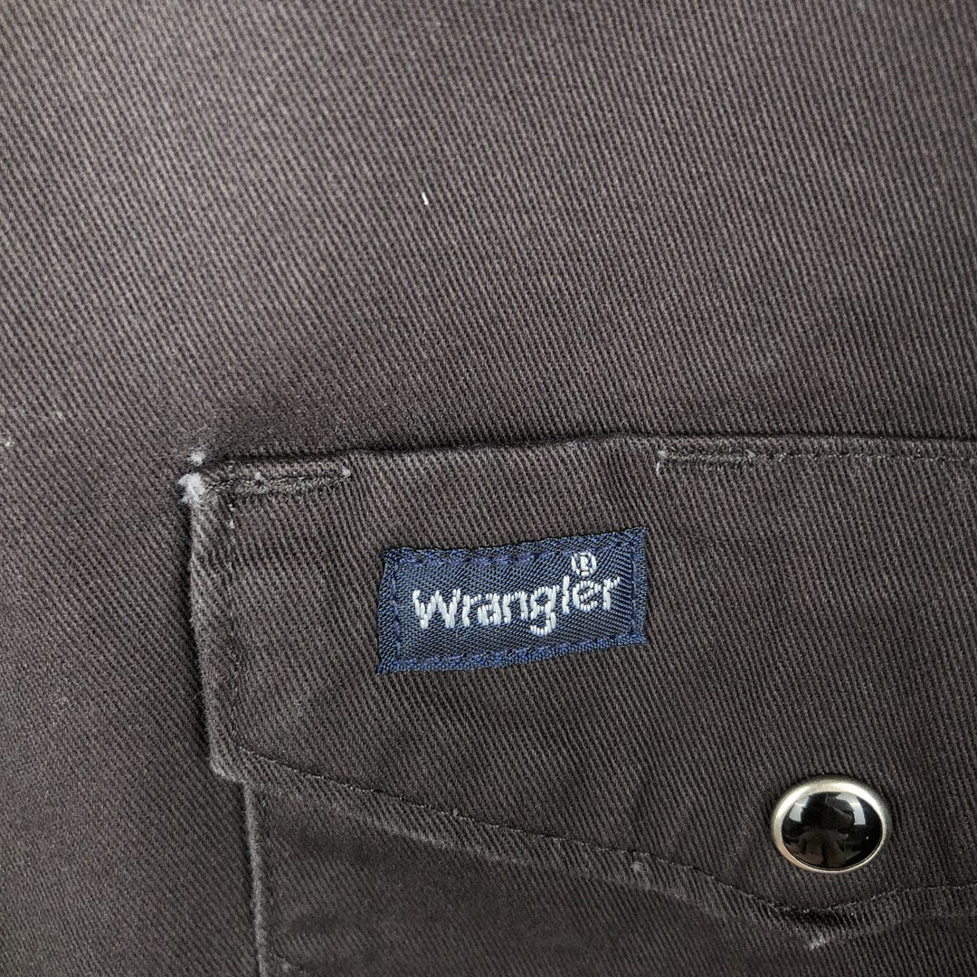 80s-90'S Wrangler Long-Sleeve Western Shirt, Men's XXL (approx.) unclear black type Vintage Second Hand