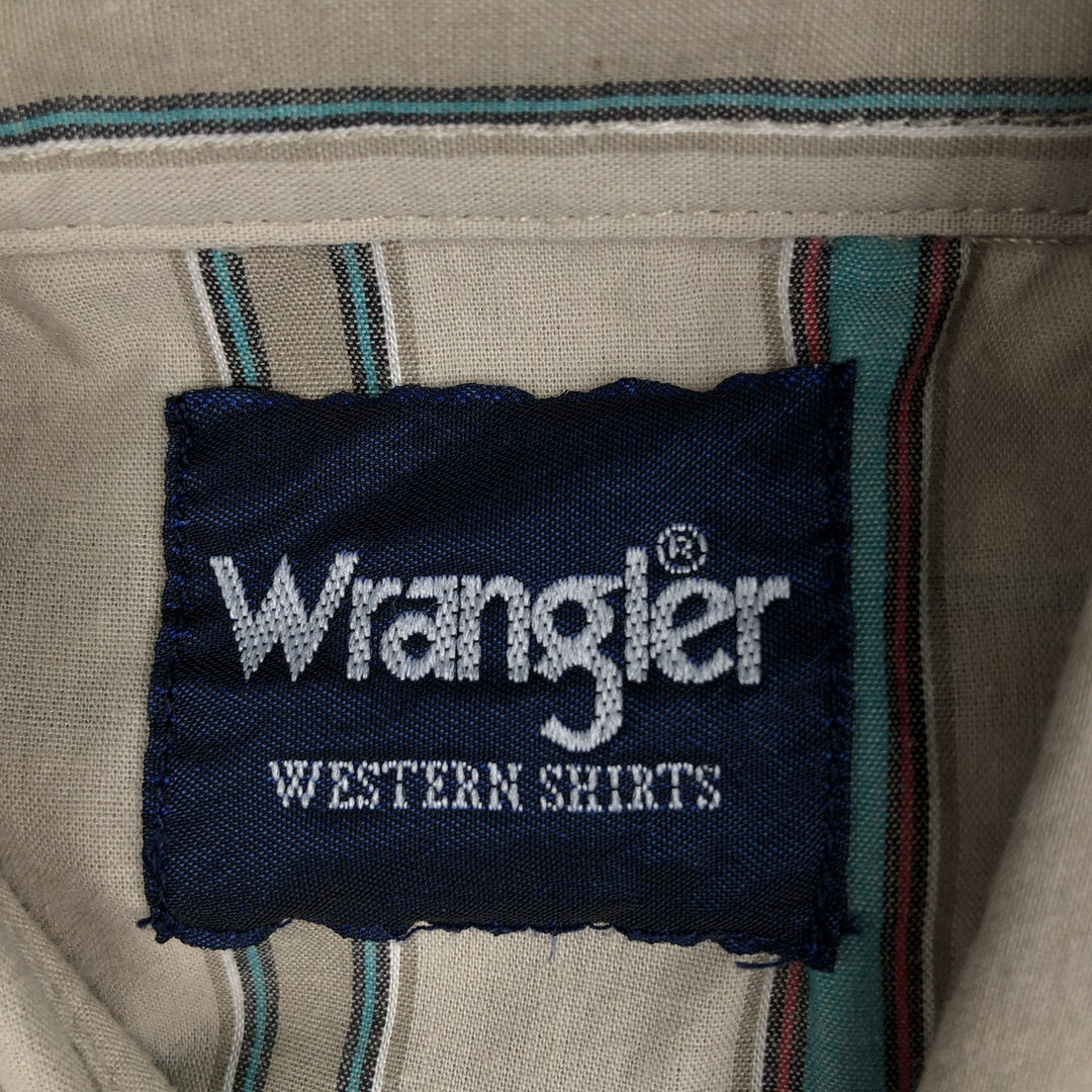 Wrangler Western Shirts, Stripe Pattern, Long Sleeve, Men's XXL equivalent, Western Yoke unclear Beige type Vintage Second Hand