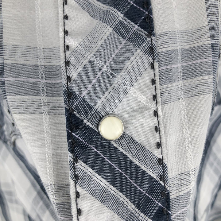 Wrangler Check Pattern Long-Sleeve Western Shirt, Men's Size L (approx.) unclear white type Vintage Second Hand