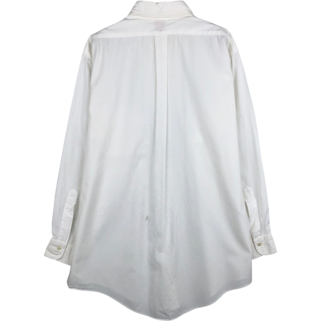 Brooks Brothers MAKERS Long Sleeve Cotton Shirt, Made in USA, Men's Size Medium cotton white type Vintage Second Hand