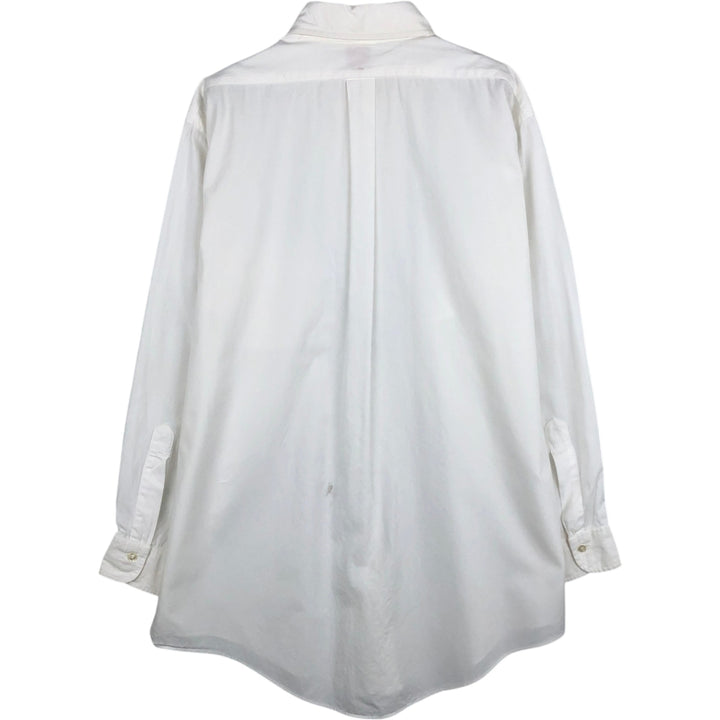 Brooks Brothers MAKERS Long Sleeve Cotton Shirt, Made in USA, Men's Size Medium cotton white type Vintage Second Hand