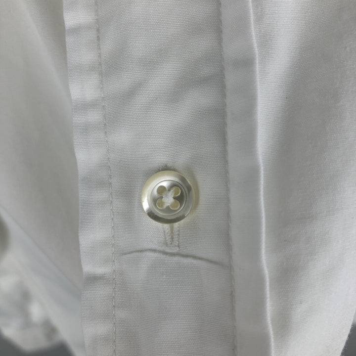 Brooks Brothers MAKERS Long Sleeve Cotton Shirt, Made in USA, Men's Size Medium cotton white type Vintage Second Hand
