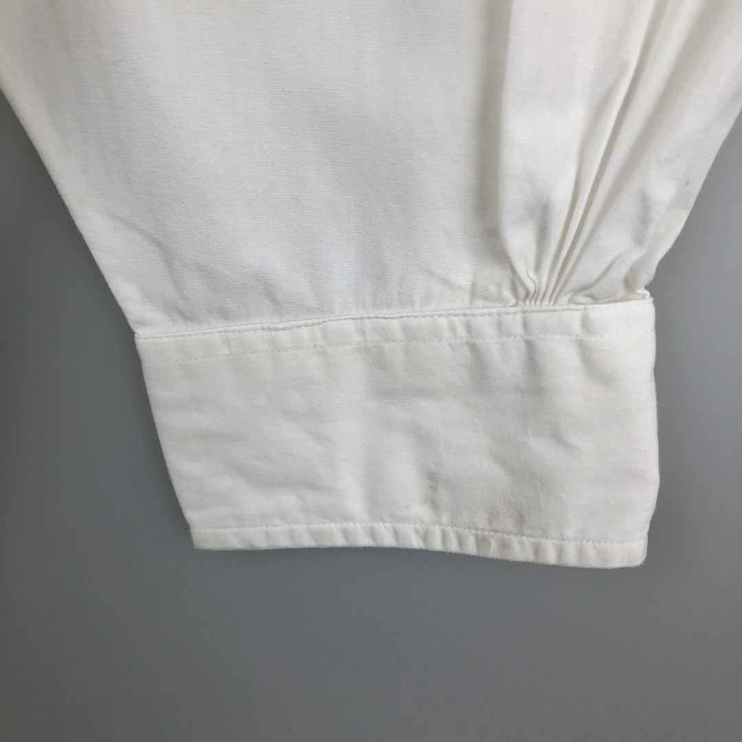 Brooks Brothers MAKERS Long Sleeve Cotton Shirt, Made in USA, Men's Size Medium cotton white type Vintage Second Hand
