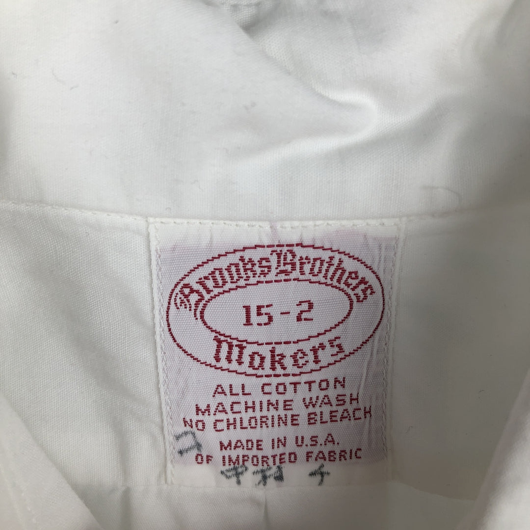 1970'S Brooks Brothers MAKERS 6-button long-sleeve cotton shirt, made in USA, men's size M equivalent, vintage. cotton white type Vintage Second Hand