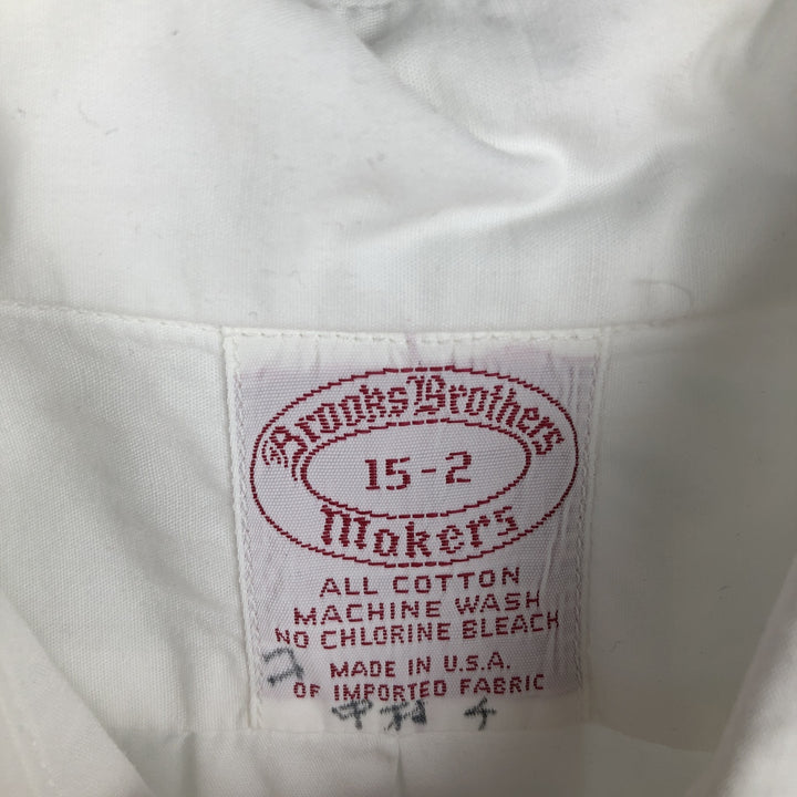 1970'S Brooks Brothers MAKERS 6-button long-sleeve cotton shirt, made in USA, men's size M equivalent, vintage. cotton white type Vintage Second Hand
