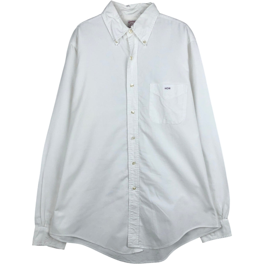 Brooks Brothers MAKERS Long Sleeve Button Down Shirt Made in USA Men's M Size Supima Cotton white type Vintage Second Hand
