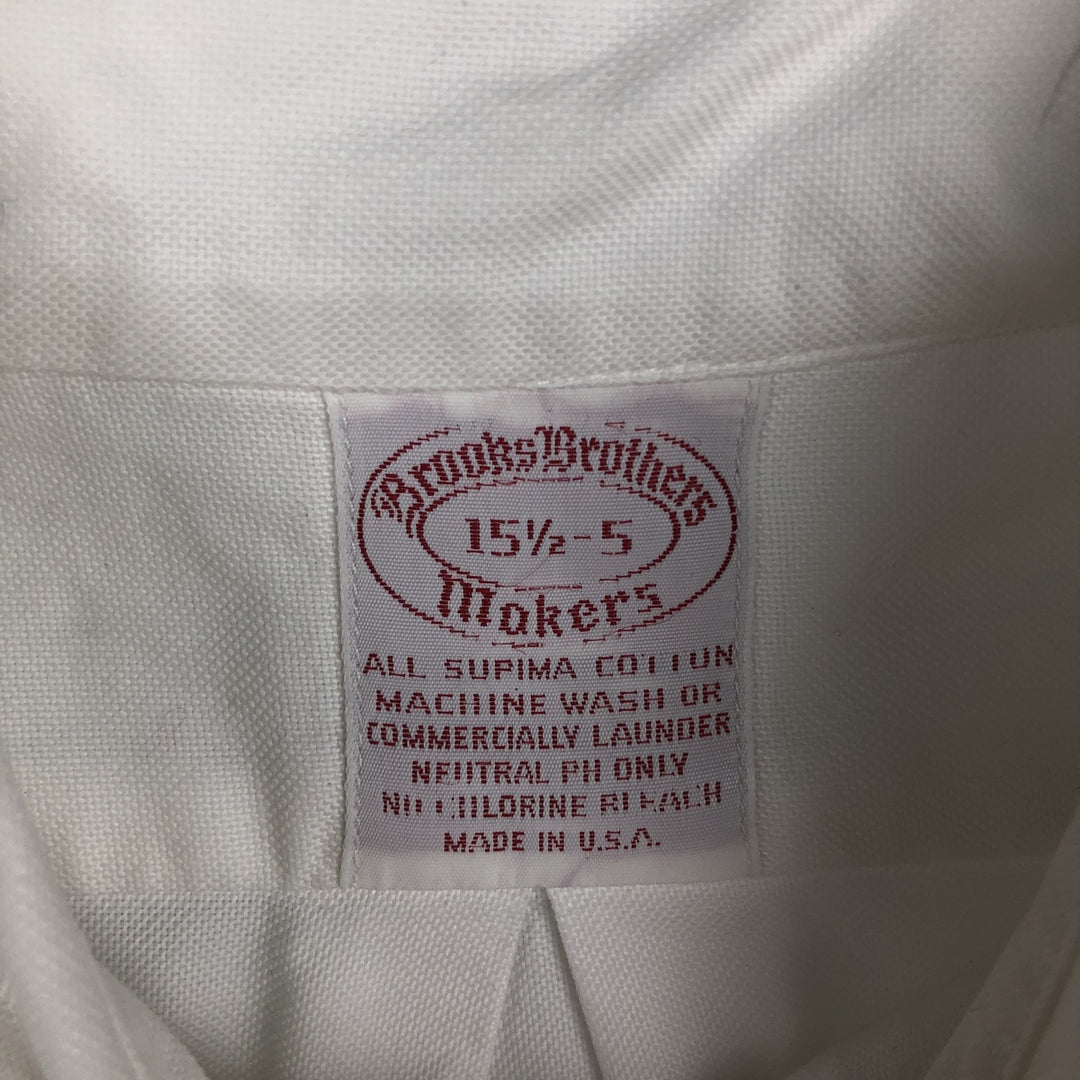 Brooks Brothers MAKERS Long Sleeve Button Down Shirt Made in USA Men's M Size Supima Cotton white type Vintage Second Hand