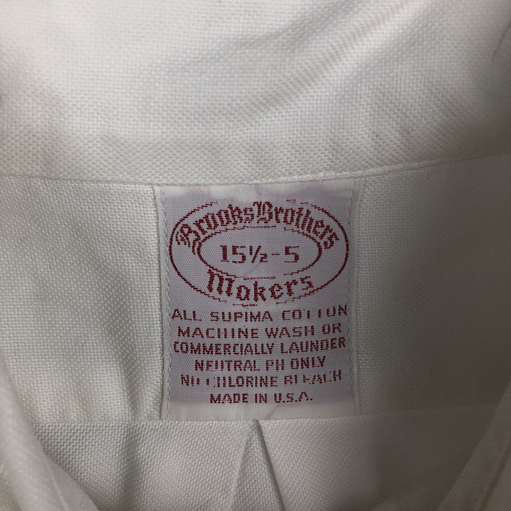 Brooks Brothers MAKERS Long Sleeve Button Down Shirt Made in USA Men's M Size Supima Cotton white type Vintage Second Hand